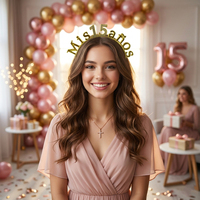 Serre-tête en plastique avec strass, directement de l'usine, pour Quinceañera, avec chiffre en cristal, pour fête et célébration