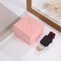 Boîte d'emballage de luxe en carton rigide pour montre, deux pièces, avec coussin en mousse souple et coins arrondis