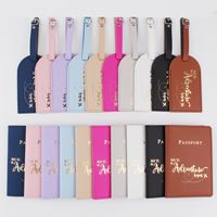 Ensemble cadeau de voyage en gros : Étiquette de bagage en cuir PU et porte-passeport personnalisé – Kit d'aventure pour hommes et femmes
