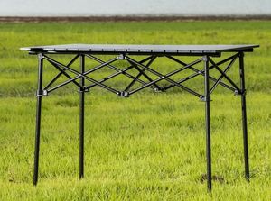 Factory Wholesale Modern Customized <b>Outdoor</b> Black Metal Portable <b>Folding</b> Camping <b>Table</b> Aluminum with Bag <b>Outdoor</b> Furniture - Product Image 3