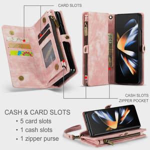 CaseMe étui en cuir avec chargeur sans fil pour Samsung <span class=keywords><strong>Galaxy</strong></span> <span class=keywords><strong>Z</strong></span> Fold 5 4 3 étui portefeuille en cuir robuste tout en 1 étui à cartes <span class=keywords><strong>Z</strong></span> FOLD 5 - Product Image 3