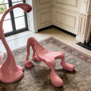 Sillón Abstracto Rosa con Diseño de Monstruo, Escultura Artística, Asiento Estético, Diseño Interior Nórdico Moderno, Muebles Minimalistas de Lujo - Product Image 5