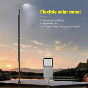 Lampes solaires verticales intégrées IP66 pour poteaux, avec batterie LiFePO4 longue durée de vie, 40/60/80/100W, éclairage intelligent pour ville - Product Image 1