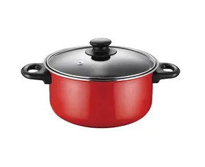 Pot en acier au carbone populaire de pot de soupe de casserole de revêtement antiadhésif avec deux aides