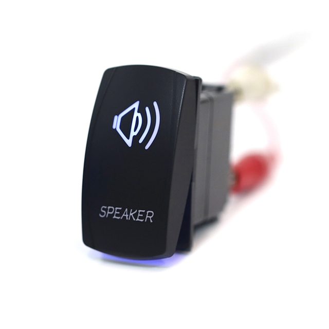 Waterproof  SPST ON-OFF Rocker Switch Metal with Lasered Symbol Speaker 5-Pin for Marine Boat Electrical Equipment