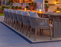 Ensemble de table et chaises de jardin en aluminium pour hôtel et restaurant, pour 8 à 12 personnes