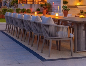 Set da Pranzo per Esterni in Alluminio con Tavolo e Sedie per Hotel e Ristoranti, per 8-12 Persone - Product Image 5