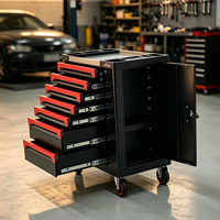 Chariot d'atelier mobile robuste 2026, très demandé, avec coffre à outils professionnel, kit d'outils à main, capacité de charge 250 kg, garantie 3 ans, OEM