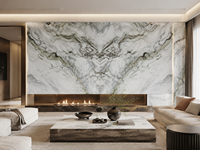 Dalles de marbre blanc volcanique pour îlots de cuisine, revêtements de sol de hall d'hôtel, tables basses, lavabos autoportants et panneaux muraux décoratifs