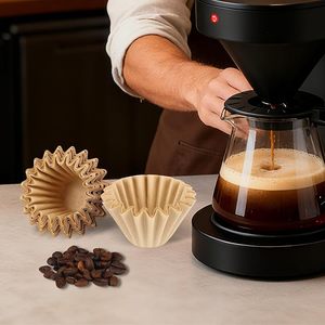 Filtres à café jetables de petite taille, filtres à café en papier pour cafetières à dosettes et à café moulu, adaptés aux cafetières professionnelles à usage unique - Product Image 6