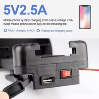 2A Reduce Shaking Sunscreen Cap Riding Soporte para teléfono móvil Soporte con cargador para bicicleta eléctrica y motocicleta