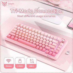 Clavier mini pour ordinateur ONIKUMA MT707, trois modes, 2.4G, interrupteurs Mint, RGB, ABS moulé par injection, 82 touches, personnalisable - Product Image 3
