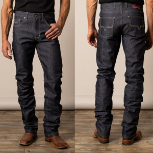 הסיטונאי של גברים ונשים שטפו מכנסי ג 'ינס הבציר מוצק לחתוך מתאים רגיל באמצע המותניים כחול - Product Image 1