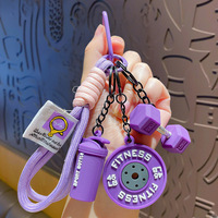 Mini musculation Fitness porte-clés PVC Silicone poids plaque Gym haltère pendentif porte-clés haltérophilie porte-clés sac breloque cadeau