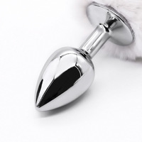 Juguete Sexual de Cosplay, Tapón Anal de Cola de Conejo de Metal, Tapón Anal de Cola de Conejo de Pelo Corto