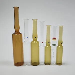 1ml 2ml 5ml 10ml Empty Borosilicate Glass Bottle Amber Brown Glass Ampoule Bottles