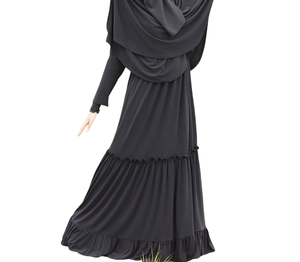 Breathable Long Sleeve Muslim <b>Abaya</b> Dress with Hijab Scarf Modest <b>Prayer</b> Robe for Women Ramadan Eid - Product Image 1