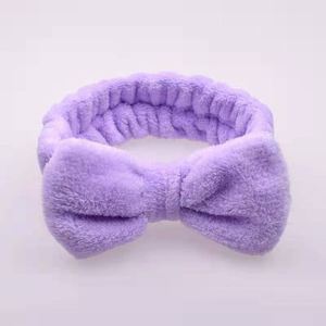 Bandeau en flanelle douce avec nœud pour femme, élastique, absorbant, en polaire corail, pour le lavage du visage, le maquillage et le spa, accessoires capillaires mignons - Product Image 5