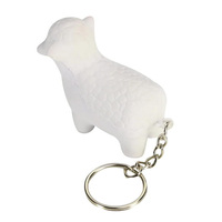 Porte-clés en mousse PU en forme de mouton, personnalisable avec logo, anti-stress, souple et moelleux, cadeaux promotionnels, blanc/couleur personnalisée