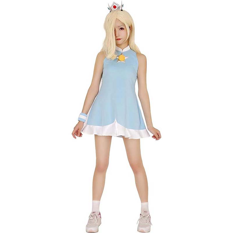 Princess Peach Cosplay Costume - Women's Princess Tennis Dress with Crown for Halloween, Parties, and Events Princess Peach Cosplay Costume - Women's Princess Tennis Dress with Crown for Halloween, Parties, and Events