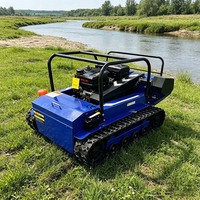 Débroussailleuse forestière robotisée autopropulsée sans fil à cylindre unique télécommandée YQ-800S avec moteur Loncin 4 temps