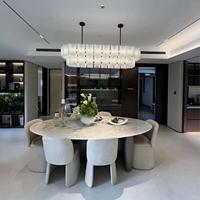 Lustre en albâtre espagnol sur mesure pour restaurant, villa, duplex, salon, table à manger et îlot de cuisine - LED 120-150 cm