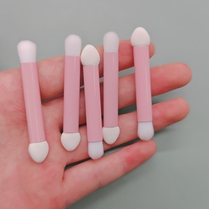 Cheveux synthétiques doux manche rose <span class=keywords><strong>Double</strong></span> extrémité Mini applicateur éponge pointe ombre à paupières correcteur pinceaux cosmétiques - Product Image 4