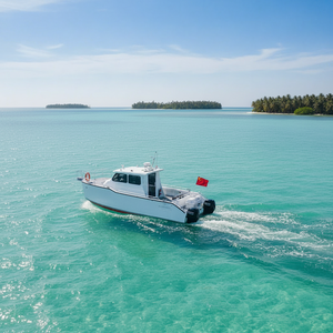 Catamarán de Pesca de Aluminio Soldado DK-CM32 de 32 pies, Casco en V Profunda, Estabilidad Superior, <span class=keywords><strong>Lancha</strong></span> Rápida para Alta Mar, Deportes Acuáticos y Turismo - Product Image 4