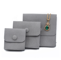 Sacs d'emballage de bijoux personnalisés pliés velours petite pochette de bijoux en microfibre à rabat enveloppe Chic