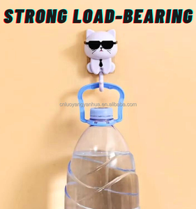 Almacenamiento en el hogar Utilidad Decoraciones de pared Adhesivo creativo Gato Abrigo Titular Perforación Gratis Ganchos para <span class=keywords><strong>llaves</strong></span> Perchas - Product Image 4