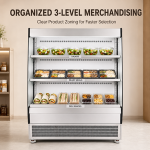 <span class=keywords><strong>Vitrine</strong></span> réfrigérée ouverte pour plats préparés, salades et aliments frais - Product Image 3