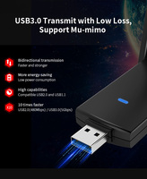 Clé USB 3.0 1300 Mbps WIFI Dongle Certifié KC Adaptateur Wifi 5.8 GHz Récepteur Satellite