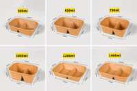 Boîte à sushi jetable en papier kraft, conteneur bento naturel, emballage alimentaire à emporter pour restaurant japonais haut de gamme