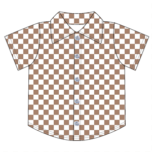 Camiseta de Manga Corta para Bebé Niño con Estampado de Hojas Marrones Personalizado BT1758, Ropa de Verano - Product Image 2