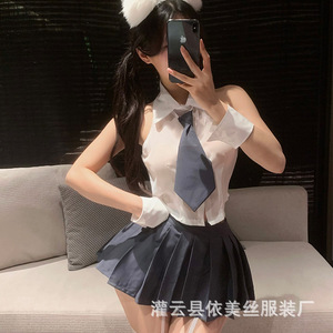 Man Yu Lingerie Érotique Pure et Sexy, Tenue d'Étudiante JK, Vêtements Passionnés, Ensemble de Tentation Uniforme Féminin 9215 - Product Image 4