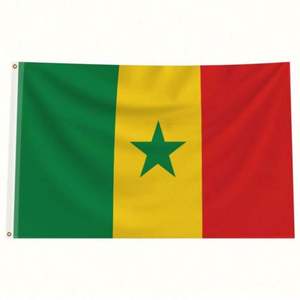 Banderas Personalizadas de Senegal, Impresión Digital, Secado Rápido, Ecológicas, de Poliéster 100D, 90x150cm (3x5 pies), Venta al Por Mayor del Fabricante - Product Image 1
