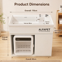 ALFAPET RC-110 Hunde-Pflegewanne Hunde-Badestation 2-in-1 Tierpflegestation Hunde-Pflegewanne Trockenschrank (Nur Wanne)