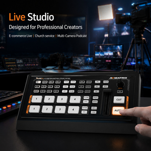 Switcher Video Mixer per Live Streaming AVMATRIX SHARK H4 Multi-Camera per HDMI, Stream RTMP SRT, Registrazione su Disco USB/Scheda SD, Interamente in Metallo - Product Image 6
