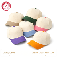 Topi Baseball 5 Panel A-Frame Bahan Corduroy Grosir, Dua Warna, Bordir 3D, Pinggiran Melengkung, Logo Custom, Kain Adjustable, Gorras