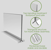 Support de signalisation en acrylique personnalisé 5x7 pouces, lot de 6, support de présentation de bureau double face en forme de T vertical pour restaurant et bureau