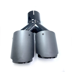Một cặp phổ kép sợi carbon ống xả cuối ống với thép không gỉ màu đen 63mm IN-89MM ra - Product Image 6