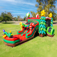 Nouveau design de château gonflable commercial de Noël en PVC avec toboggan pour adultes - Château gonflable personnalisé pour adultes