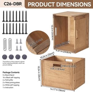 Thiết Kế Tiểu Thuyết Lưu Trữ Gỗ Cube Giỏ Thùng Tổ Chức Cho Nhà Sách Quần Áo Đồ Chơi Modular Mở <span class=keywords><strong>Cubby</strong></span> Lưu Trữ - Product Image 6