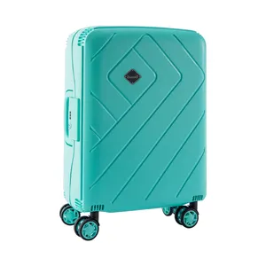 PP sesuaikan tas bagasi troli 3 buah, dengan roda diskon besar set koper koper untuk perjalanan Jinjing