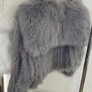 Nuevo diseño elegante mujer <span class=keywords><strong>Tench</strong></span> suéter de piel de punto Real abotonado abrigo de piel de zorro cárdigan de piel recortada - Product Image 2