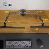 Support de moniteur double écran One Mu, direct usine, réglage en hauteur, inclinaison à 90°, construction en acier laminé à froid, best-seller