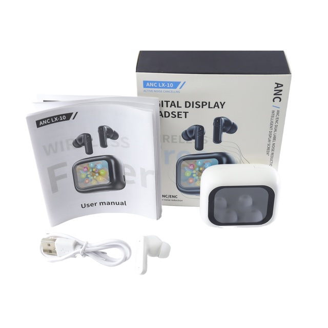 LX-10 TWS Wireless Earphones with ANC IP67 Waterproof Touch Screen BT 5.4 Version JL Chipset In-Ear Music Control Sport Modes