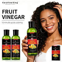 Fruitazijn Haarverf Gel 100ml*2 Zwarte Olie Biologische Fruitzuur Zachte Formule Ammoniavrij Natuurlijke Zwarte Verf