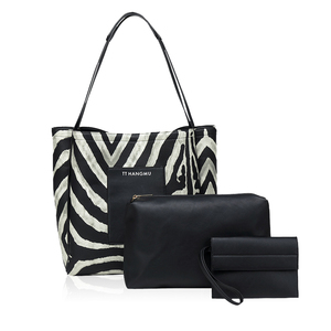 Hanke nouveautés grand sac à main loisirs épaule sac à bandoulière femmes rayures zébrées grande capacité sac fourre-tout en cui - Product Image 3