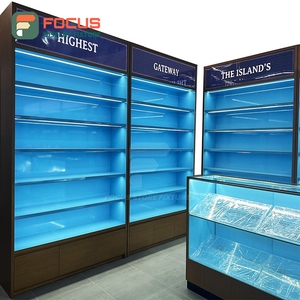 ตู้โชว์ร้านขายบุหรี่สมัยใหม่ ตู้ไม้กระจกพร้อมไฟ LED ตู้โชว์ยาสูบ - Product Image 6